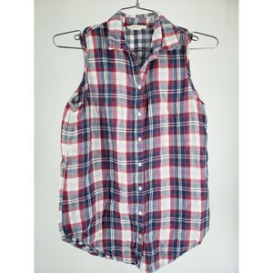 Elodie by Anthropologie Womens Medium Sleeveless Scoop Neck Lightweight‎ Plaid